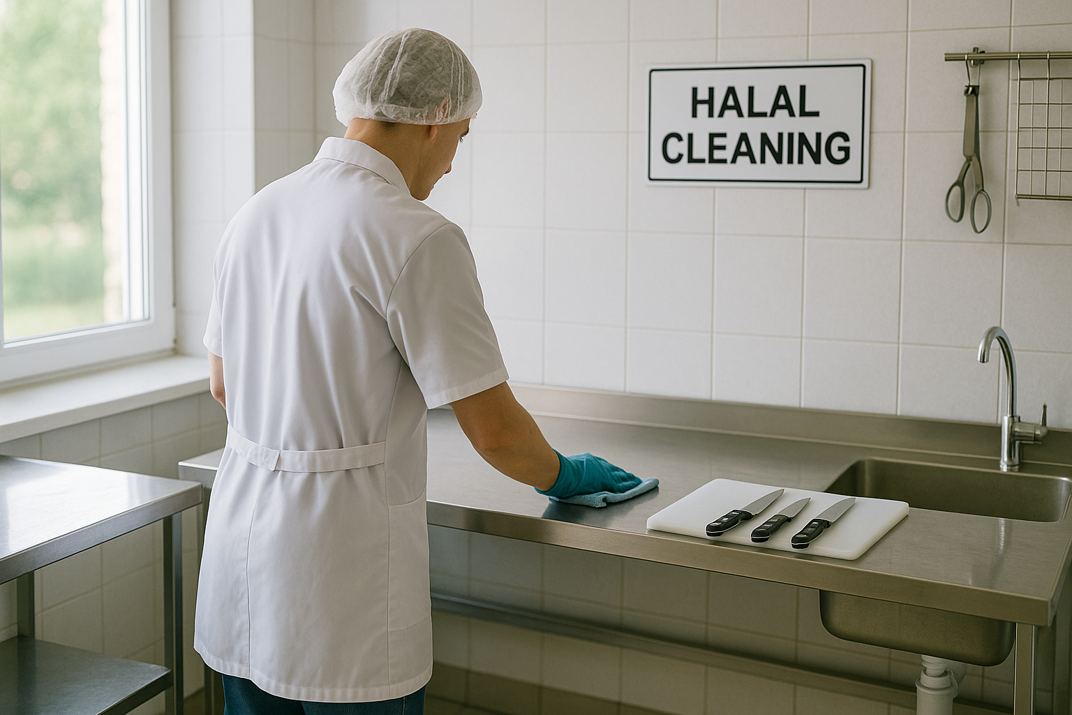 Worker cleaning area